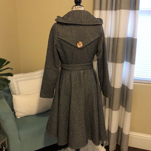 Caribbean Queen Peplum A-Line Pea Coat Medium EUC - Picture 6 of 8